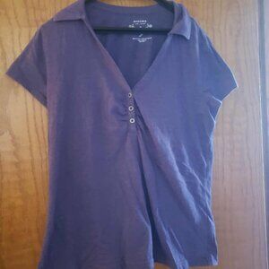 Sonoma Life + Style Purple Short Sleeve Button Front Top Women’s XL